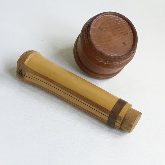 Japanese Wooden & Bamboo Loose Leaf Tea Caddies Canisters Stash Jars Set of 2 - Picture 4 of 9